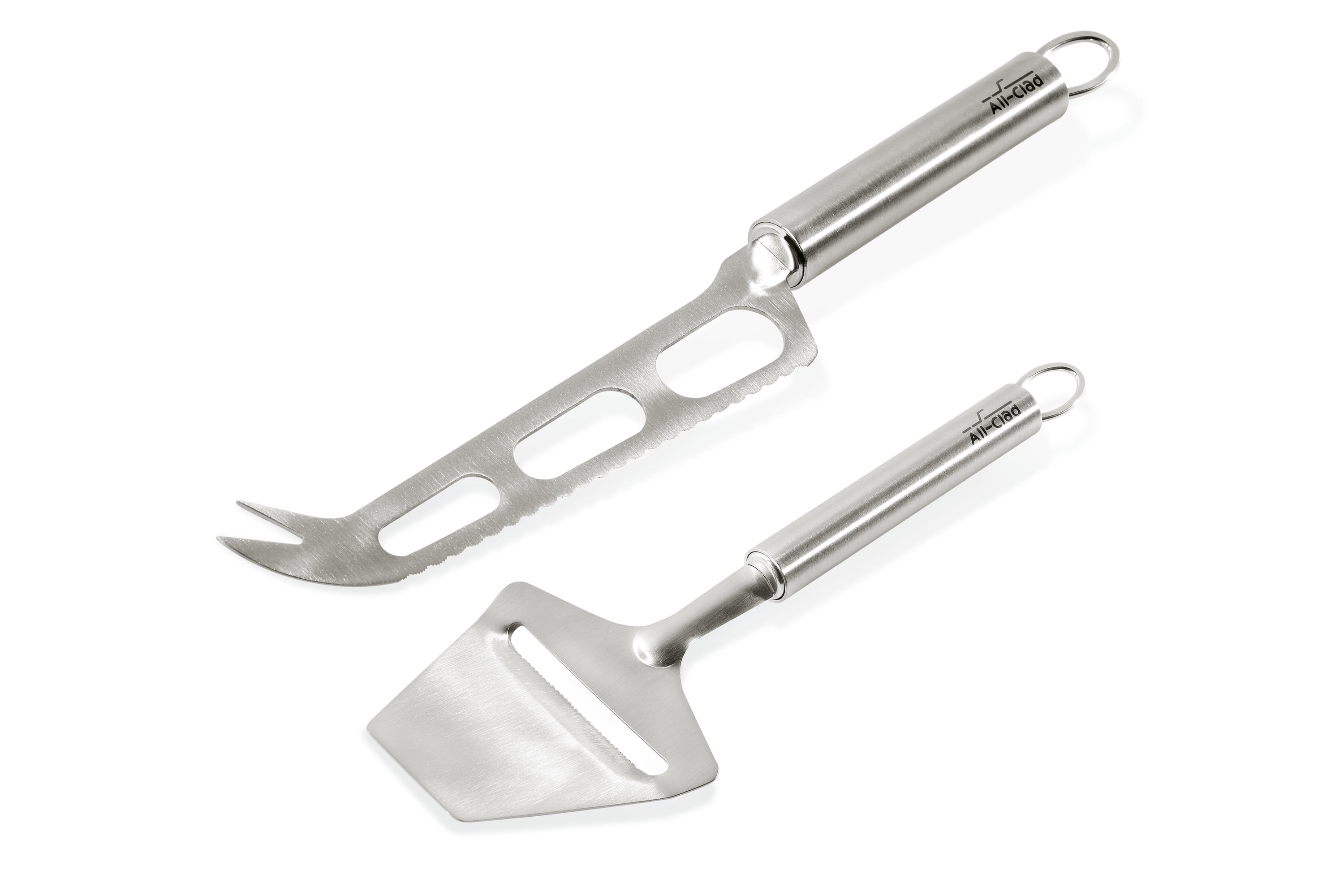 Elegant Silver Stainless Steel Cheese Tools Set with Serrated Knife