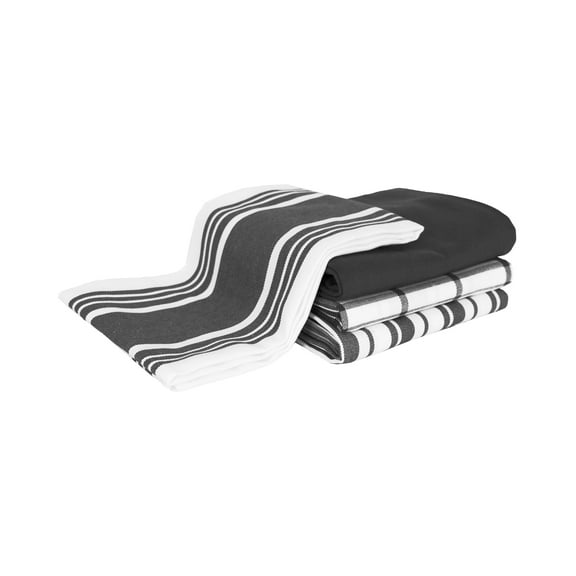 All-Clad Woven Bistro Kitchen Towels, 4-Pack, Black
