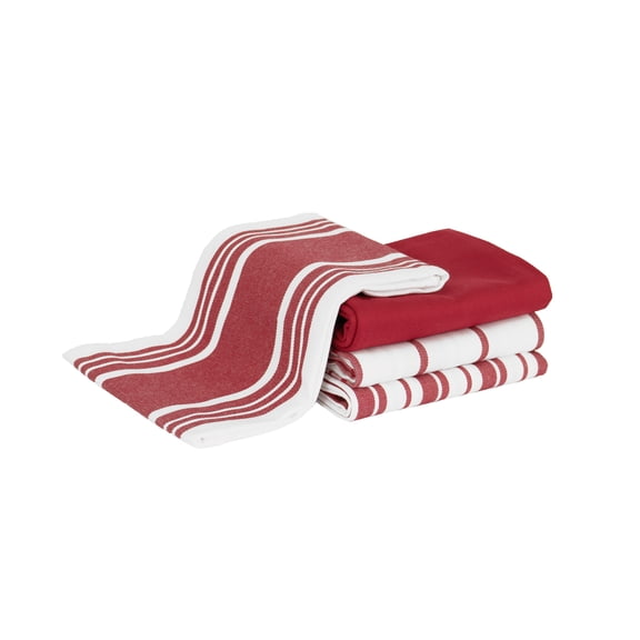 All-Clad Woven Bistro Kitchen Towels, 4-Pack, Chili
