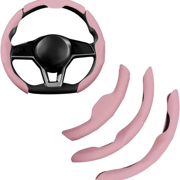 All-Climate Carbon Fiber Wheel Protector, Comfortable Hold, Fits Most Standard Steering Wheels Pink