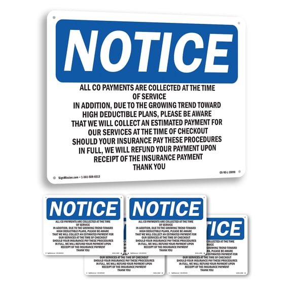 All Co OSHA Notice Rigid Plastic Sign 24 Inch x 18 Inch - 5 Pack