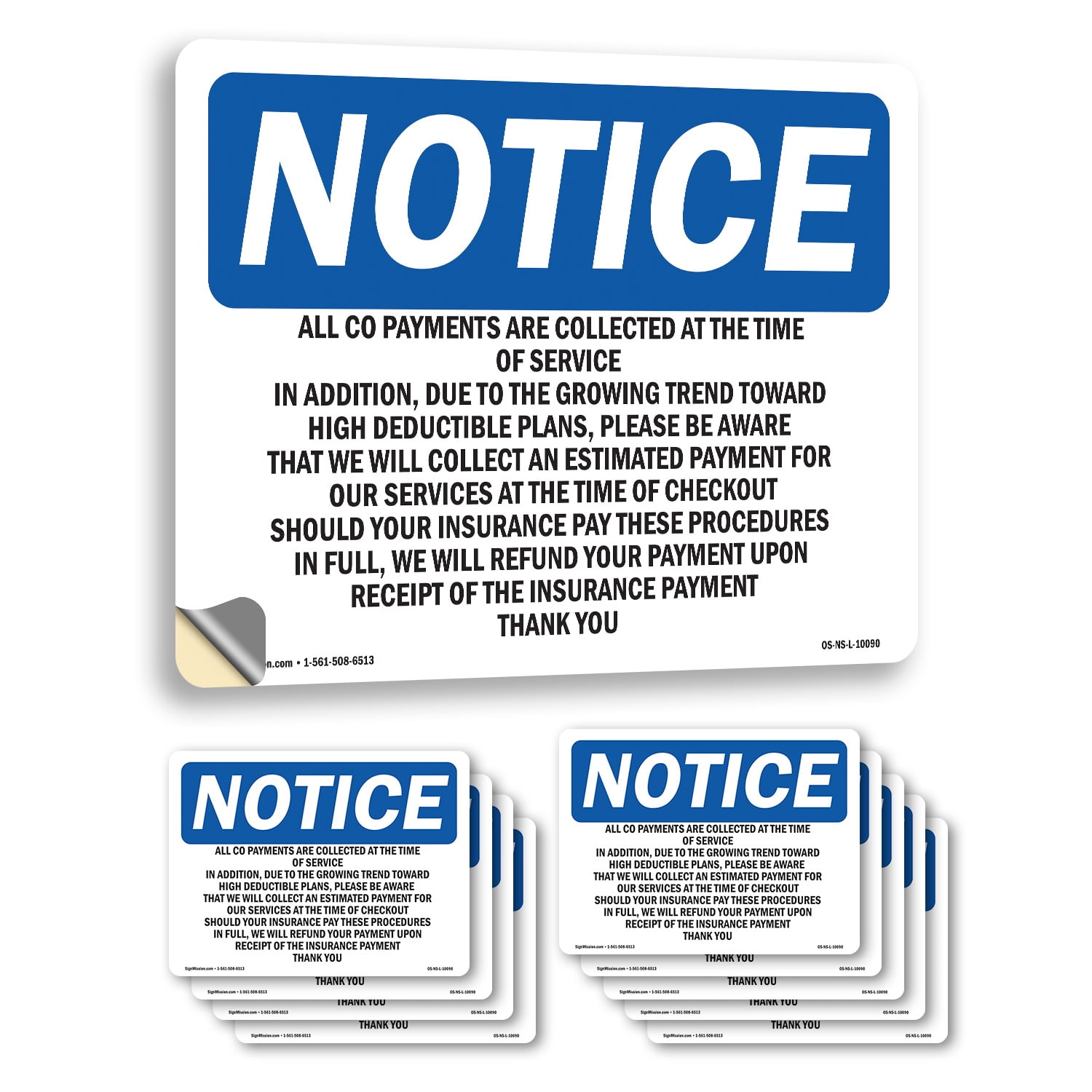 All Co OSHA Notice Vinyl Decal Label 10 Inch x 7 Inch - 10 Pack ...