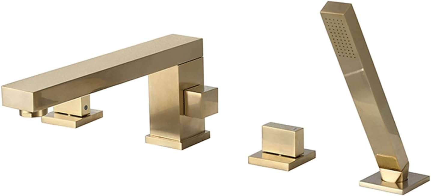 All Copper Bathtub Faucet, Split Type Cold and Hot Water Mixer Tap, 360