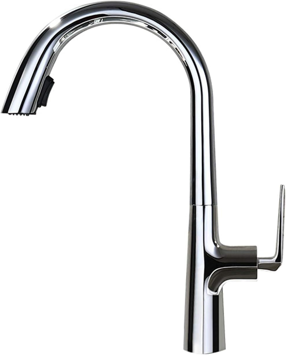 AllCopper Kitchen Faucet, Universal Rotation Hidden Pull Out Kitchen