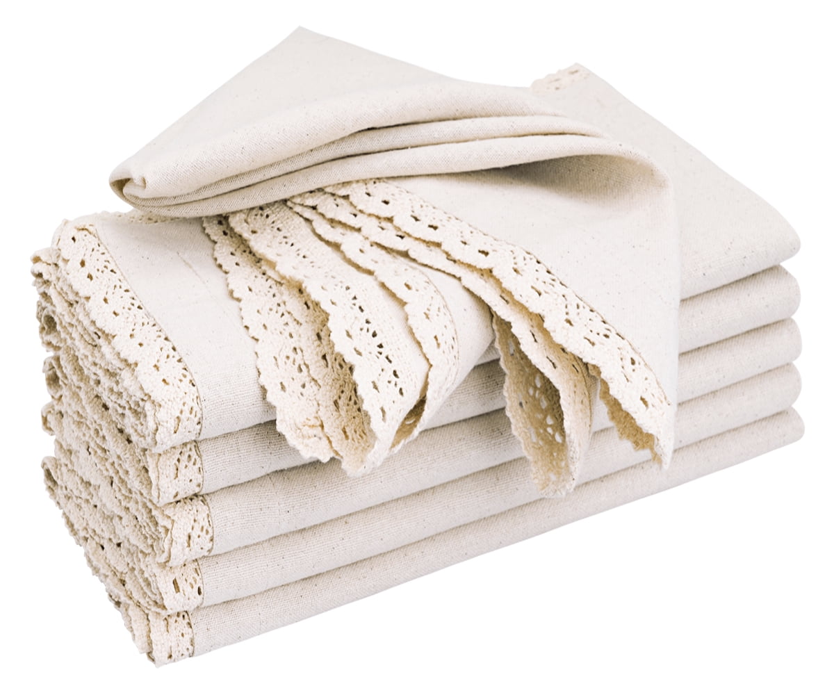 Cotton Linen Napkins Bulk 17x17 Stonewashed Cloth Dinner Napkins 10 Beige