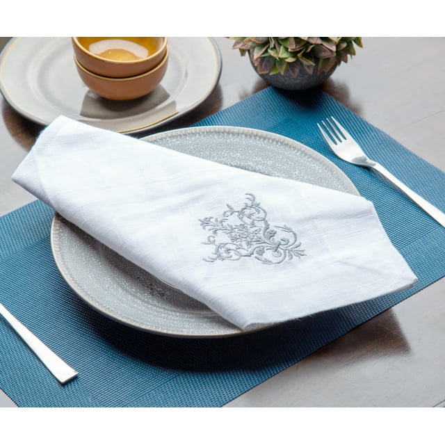 All Cotton and Linen Cloth Napkins, Cotton Dinner Napkins, White Napkins Cloth, Dining Table