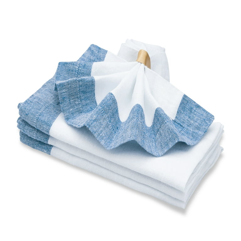 Cloth Napkins Set of 12 Cotton Polyester Blend, White Color, 18 in x 18 in,  Washable Cloth and Reusable Napkins, Dinner Napkins