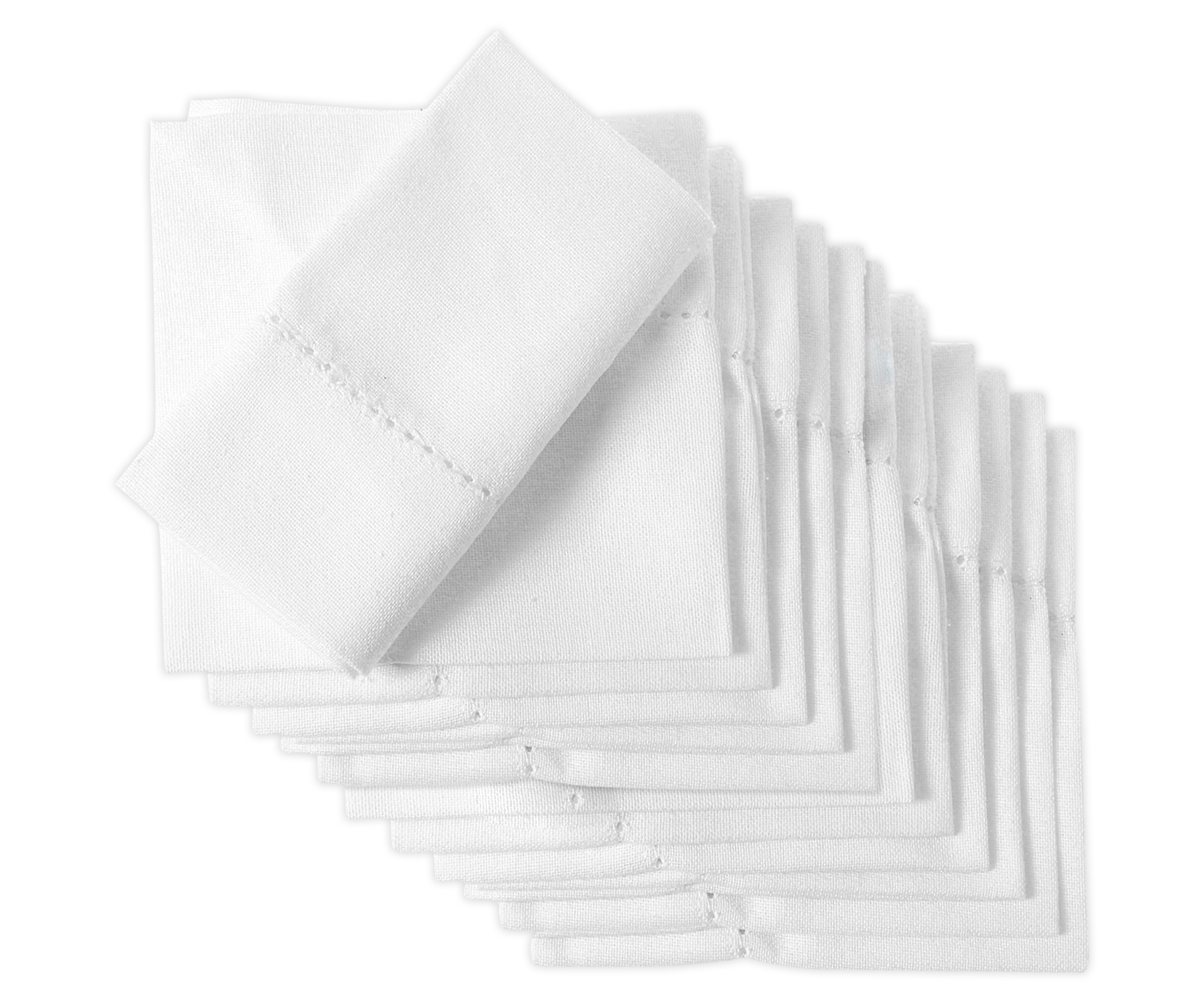All Cotton and Linen Cloth Napkins Set of 12 Hemstitched Napkins