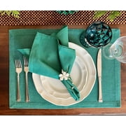 All Cotton and Linen Cloth Napkins Set of 6, Cotton Dinner Napkins, St Patricks Day Green Napkins, Linen Dinner Napkins, Farmhouse Napkins Cloth Washable, 100% Cotton Napkins for Dining Table 20x20"
