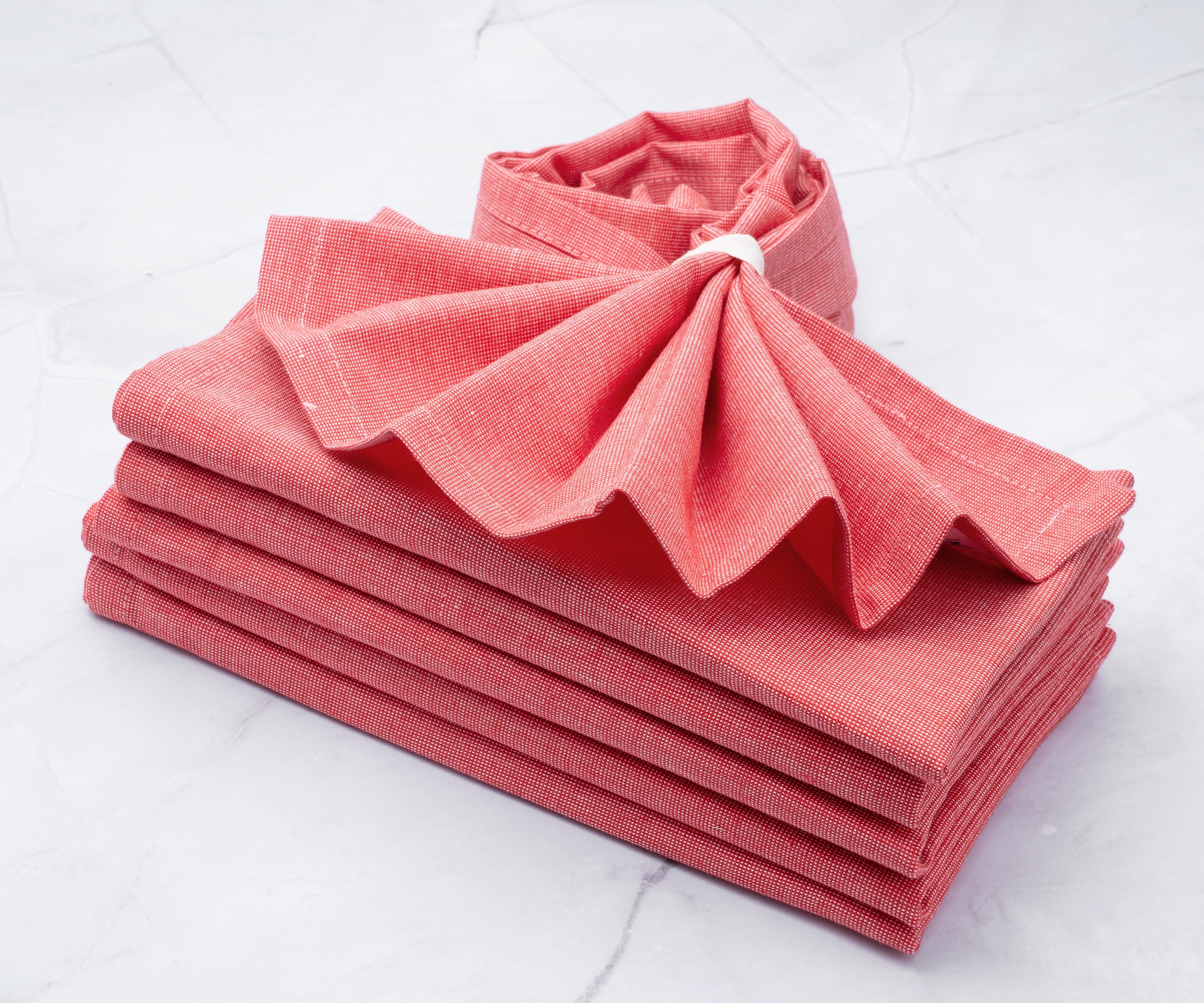 All Cotton and Linen Cloth Table Napkins Set of 6, Rust Cotton Napkins, Linen Dinner Napkins, Fall Cloth Napkins, Size: 20 x 20, Red