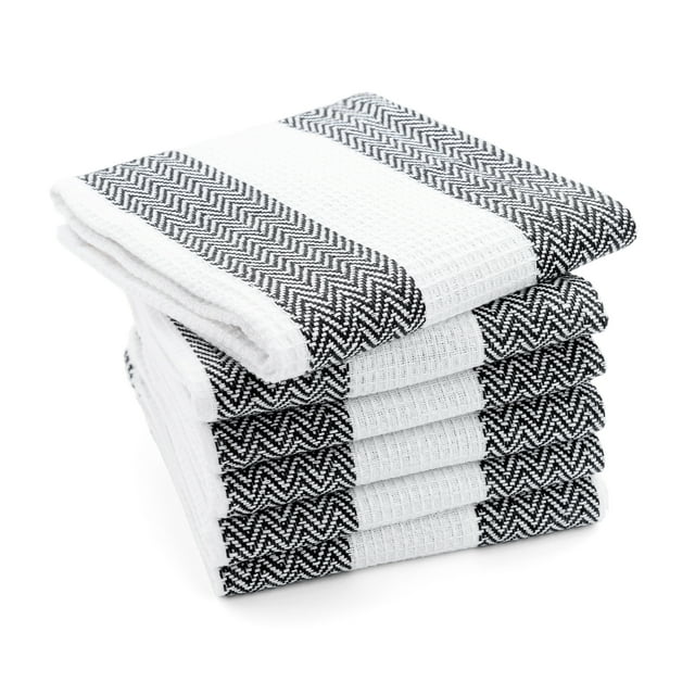 All Cotton and Linen Kitchen Towels, Set of 6, Cotton Dish Towels