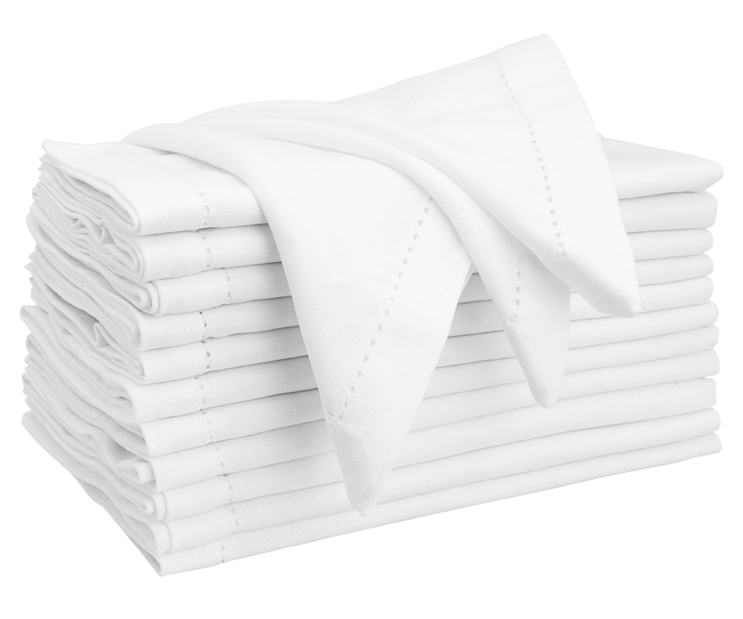 All Cotton and Linen Cotton Napkins, Set of 12, Cloth Napkins, White
