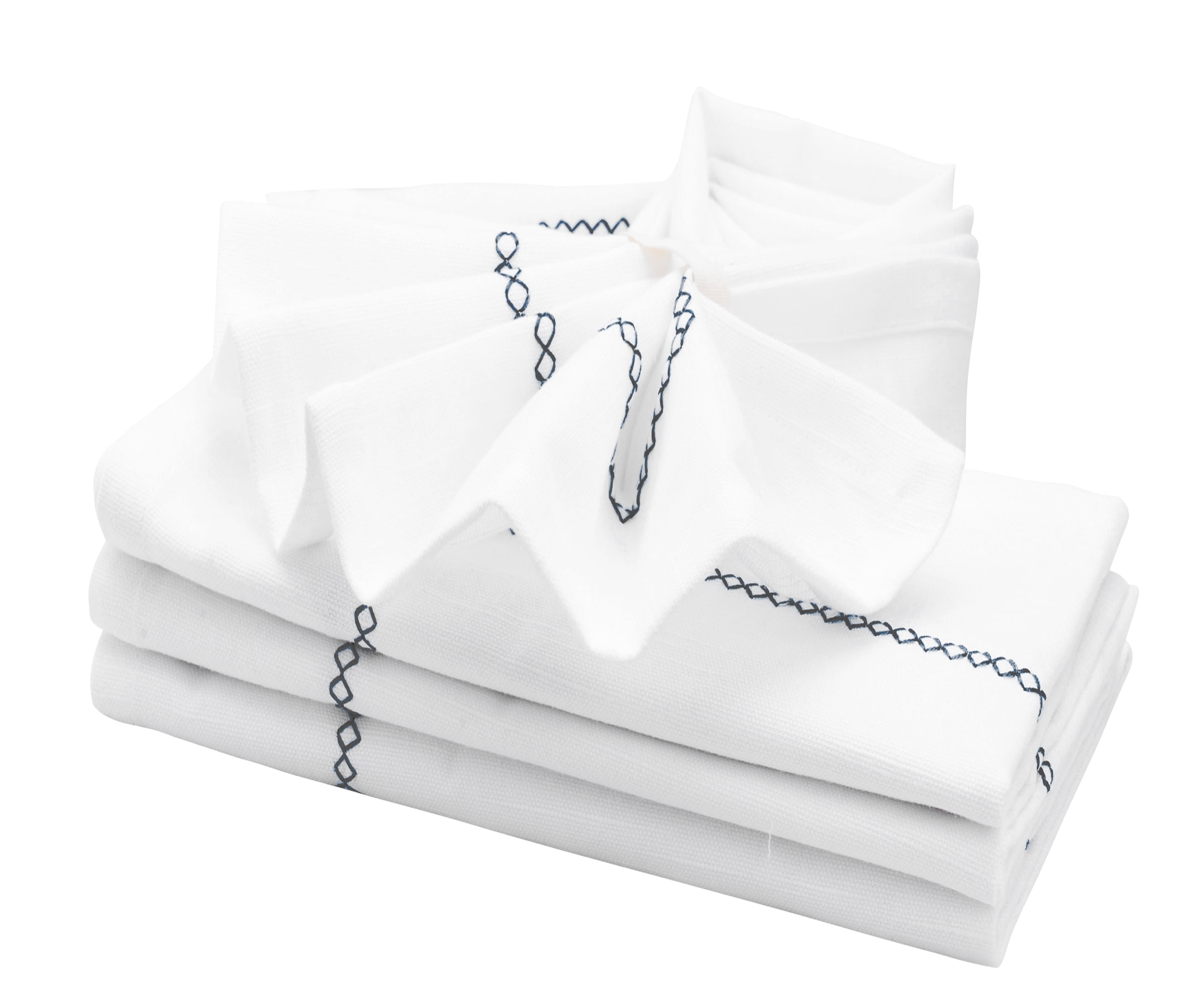 All Cotton and Linen White Cloth Napkins, Napkins Cloth Washable, 20x20