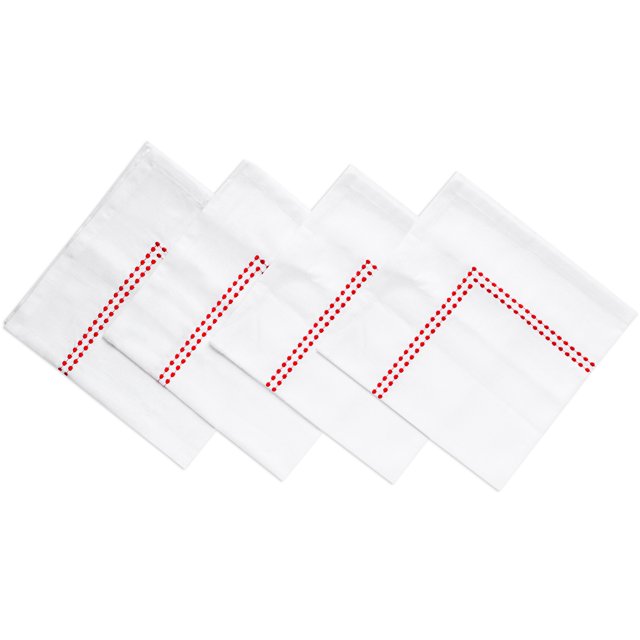 All Cotton and Linen Cloth Napkins, Cotton Dinner Napkins, Red