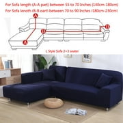 All-Cover Sectional Sofa L Shape, 2 Pieces Slipcover Elastic Washable Couch Cover, 2 Seater (55 to 74Inch) + 3 Seater (74 to 90 Inch) Sofa Slipcover Couch Cover Stretch for L Shape Sectional Corner