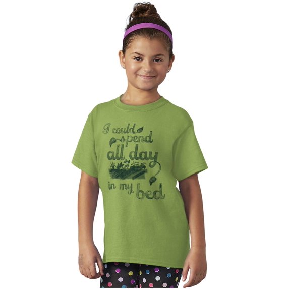 All Day Bed Flower Beds Garden Humor Girls Kids T Shirt Tees Teen Brisco Brands XS