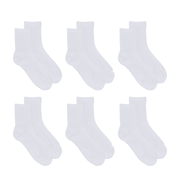 All Day Comfort Mid Crew Socks for Women, Sizes 4-10 (6 Pack)
