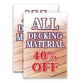 thumbnail image 1 of All Decking Material 40 Off (24" X 36") Vinyl Decal Only (Pack of 2) |Sign|Sticker|Poster, 1 of 4