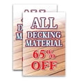 thumbnail image 1 of All Decking Material 65 Off (24" X 36") Vinyl Decal Only (Pack of 2) |Sign|Sticker|Poster, 1 of 4