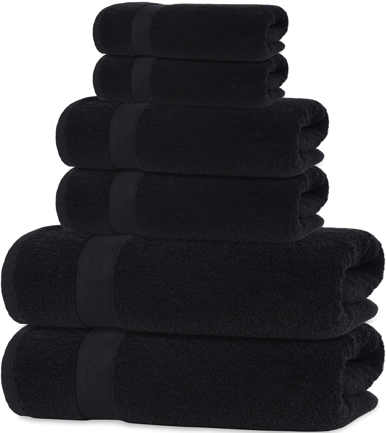 All Design Quick-Dry, Soft & High Absorbent Bath Towels Cotton Turkish Bath Towel Set of 6 | Daily Use 100% Cotton Towels for Bathroom, Airbnb, Gym & More | Bathroom Towels Set (6 Pcs, Black) - Walmart.com