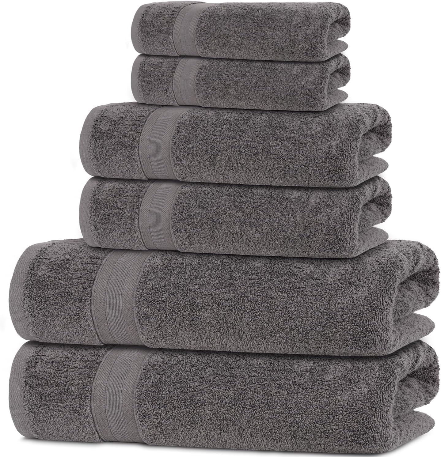 All Design Grey Bath Towels Set Quick-Dry, Soft, High Absorbent 100% ...