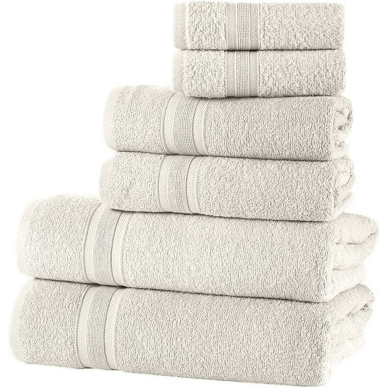 Premium Turkish Cotton Bath Towels Set - [Pack of 6] 100% Turkish Cott