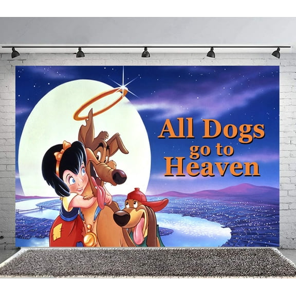 All Dog Go To Heaven Backdrop Banner Party Supplies Poster Movie Theme Background for Photography Birthday Decorations