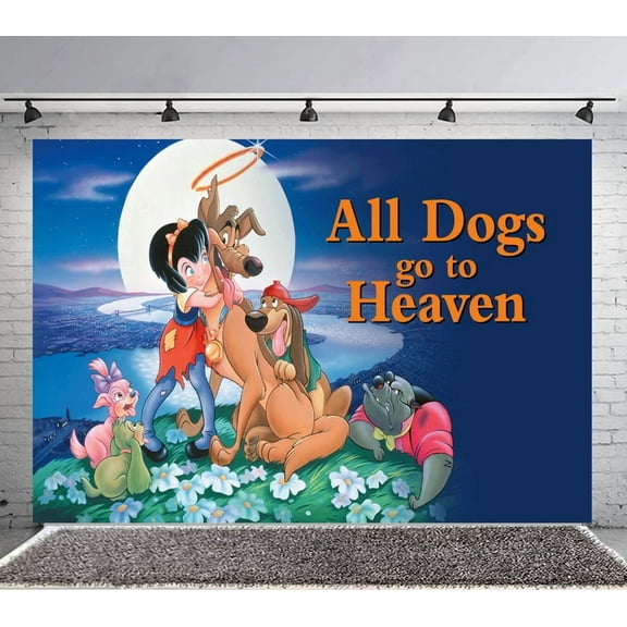 All Dog Go To Heaven Backdrop Banner Party Supplies Poster Movie Theme Background for Photography Birthday Decorations