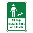 thumbnail image 1 of All Dogs Must Be Kept On A Leash Sign 12" x 18" Heavy Gauge Aluminum Signs, 1 of 4