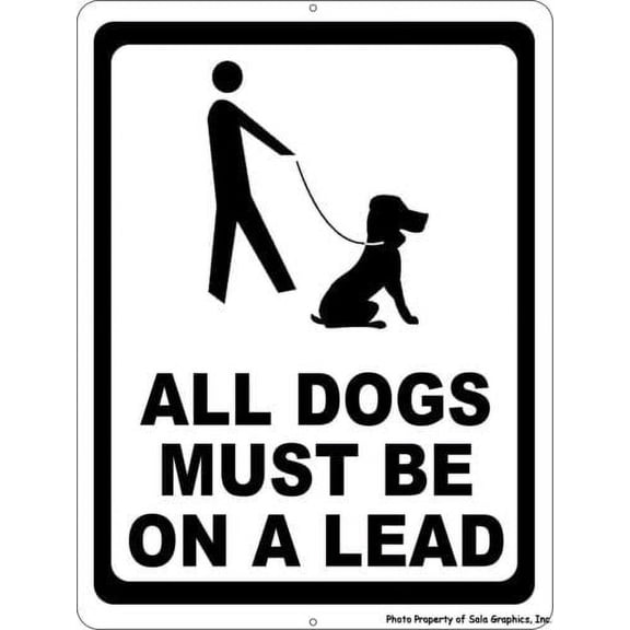 All Dogs Must be on a Lead Sign