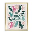 thumbnail image 1 of Stupell Industries All Dogs Welcome Pastels Gold Framed Floater Canvas Wall Art, design by Arlington Prints, 21 x 17, 1 of 9