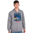 thumbnail image 1 of All Downhill From Here Denver CO Unisex Fleece Graphic Zip Up Hoodie Brisco Brands 2X, 1 of 5
