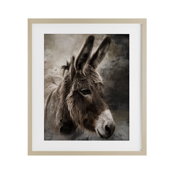 Stupell Industries All Ears Donkey Birch Framed Print Under Glass, design by Robin-Lee Viera