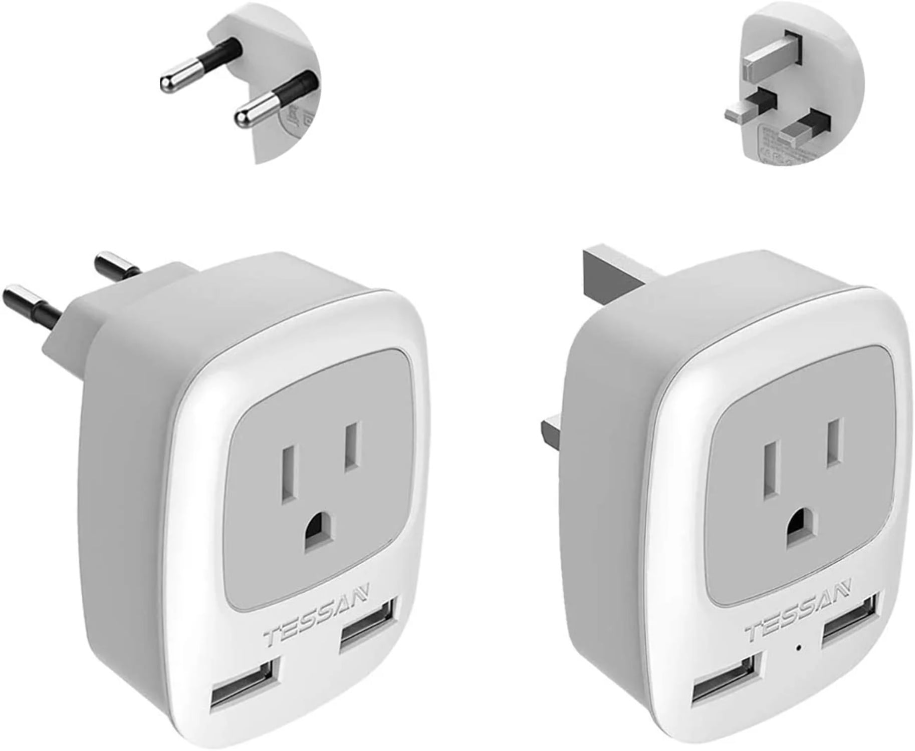 All European Travel Plug Adapter Kit, International Power Outlet