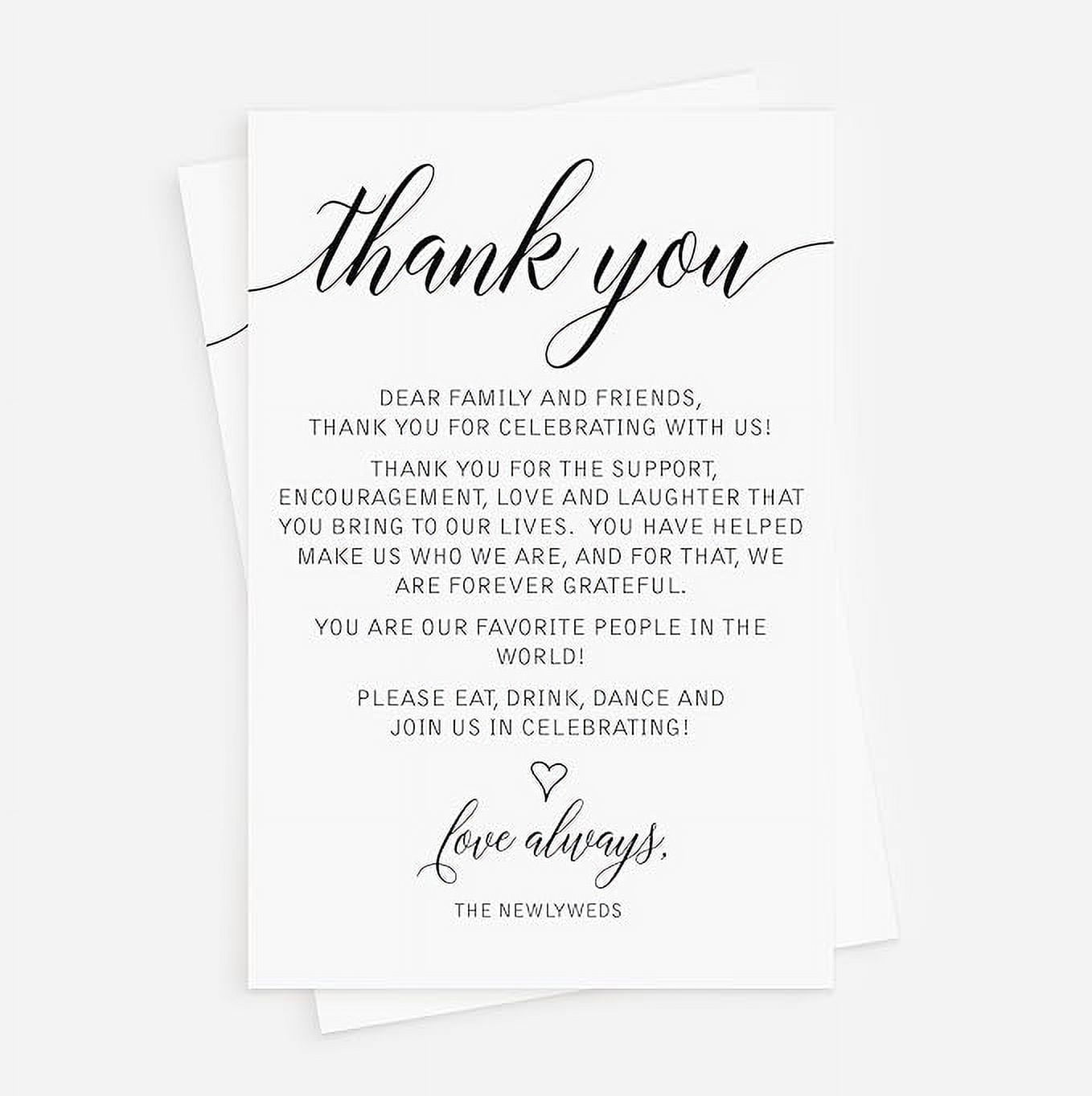 All Ewired Up 50 Thank You Place Cards, Wedding, Rehearsal Dinner Thank