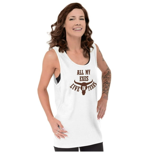 All Exes Live In Texas Lonestar State Womens Plus Size Graphic Tank Top Brisco Brands 2X