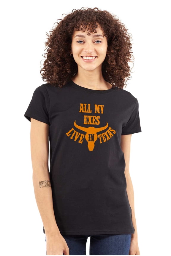 All Exes Live In Texas Lonestar State Womens Fitted Plus Size Graphic Tee Brisco Brands 2X