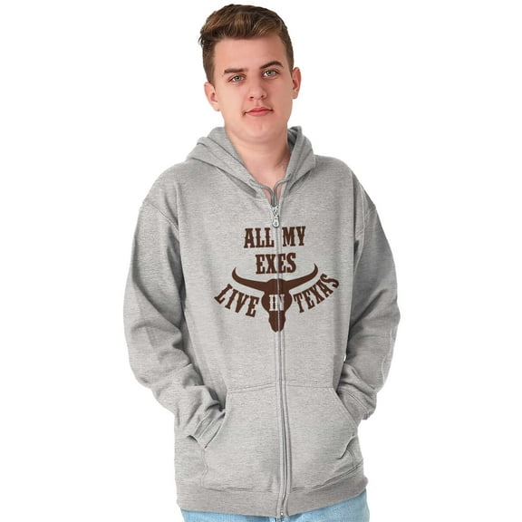 All Exes Live In Texas Lonestar State Zip Hoodie Sweatshirt Women Brisco Brands X