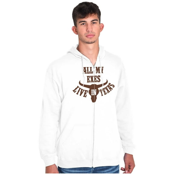 All Exes Live In Texas Lonestar State Zip Hoodie Sweatshirt Women Brisco Brands X