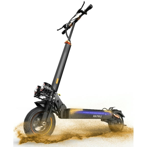 Off Road Electric Scooter Adult, 31Mph, 31Miles, 11" Tires | 1200W Motor & 48V 15AH Battery | Double Suspension & Side Lights