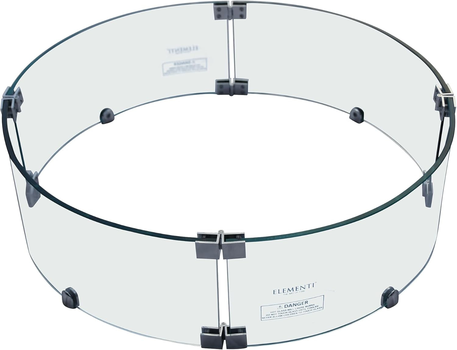 Round Tempered Glass Wind Screen for Fire Pit with Stainless Steel Clips