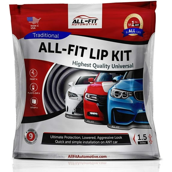 All-Fit Complete 1.5" Universal Bumper Lip Splitter Kit - Protector for Front or Rear - Lips Protect and Cover Lower Bumper for a Dropped Look - Universal Fit