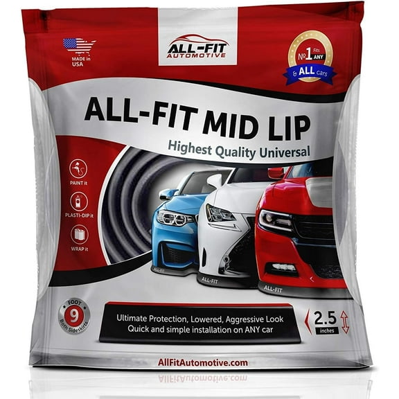 All-Fit Complete 2.5" Universal Bumper Lip Splitter Kit - Protector for Front or Rear - Lips Protect and Cover Lower Bumper for a Dropped Look - Universal Fit