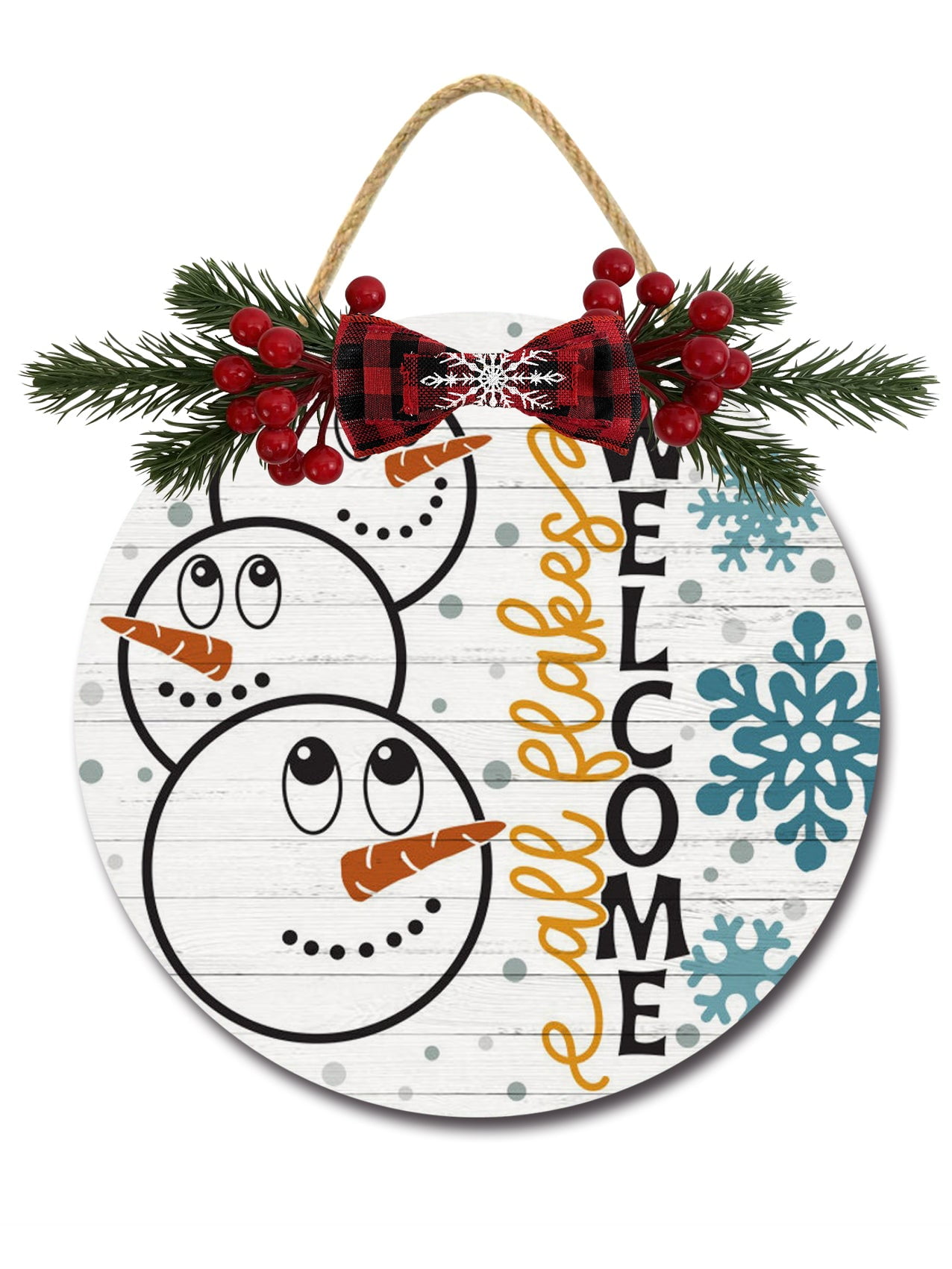 All Flakes Sign Front for Door Decoration, 12" Round Wood