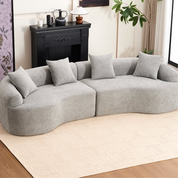 All-Foam 4 Seater Grey Sofa | For Home Furniture and Sleeper Use | Provide a Comfortable and Friendly Space for Family