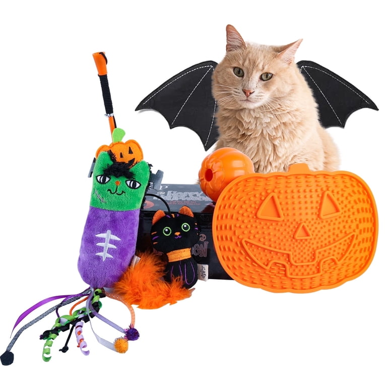 All For Paws 4 Pack Halloween Cat Toy Gift Box Set- Includes