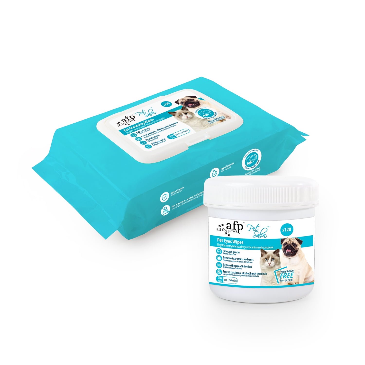 All For Paws Alcohol Free Dogs & Cats Cleaning Wipe & Gentle Eye Wipe