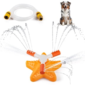All For Paws Chill-Out 360-Rotation Dog Outdoor Water Sprinkler Toy, Backyard Garden Slashing Toy For Dogs & Kids, Star Fish
