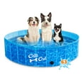 thumbnail image 1 of All For Paws Chill-Out 63” Foldable Dog Swimming Pool with Water Drainage Hole, Collapsible Outdoor Wading Pool for Dogs & Kids, Outdoor Pet Bath Tub, 1 of 8