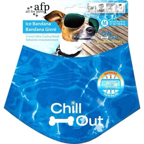 All For Paws Chill-Out Instant Cooling Dog Ice Bandana for Summer, Medium